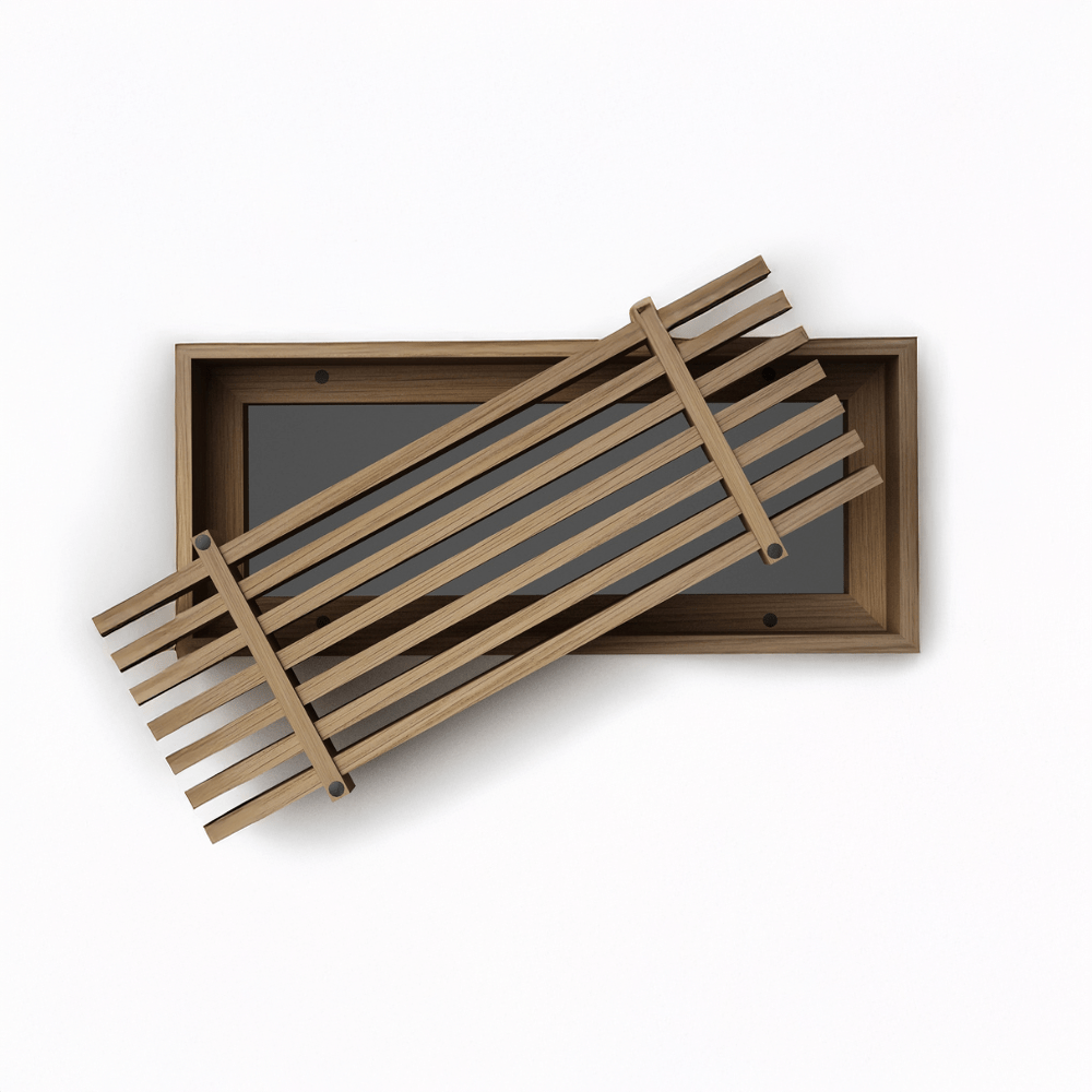 Contemporary Linear Natural Wood Air Grille with Removable Core