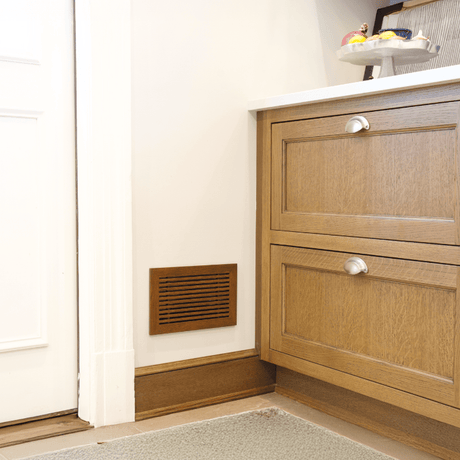 Contemporary Linear Natural Wood Framed Air Grille with Removable Core