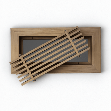 Contemporary Linear Natural Wood Framed Air Grille with Removable Core
