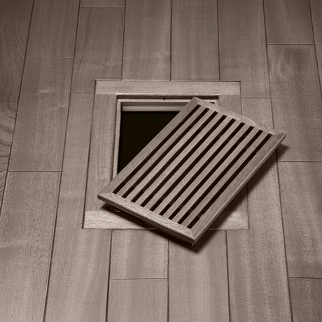 Contemporary Natural Wood Floor Register with Removable Core