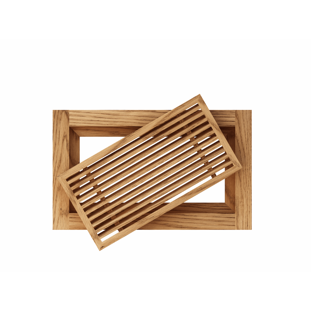 Contemporary Natural Wood Floor Register with Removable Core