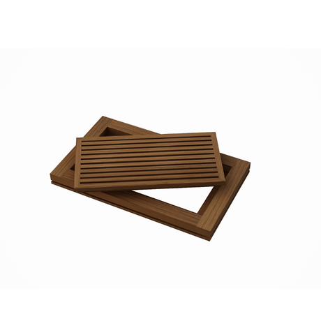 Contemporary Natural Wood Floor Register with Removable Core