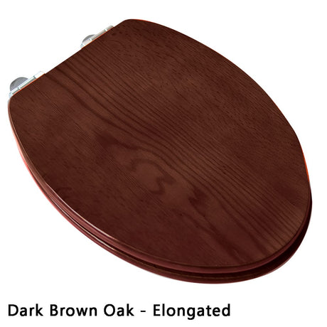Contemporary Solid Oak Wood Slow Close Toilet Seat