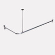 Corner Solid Brass Shower Rod with Ceiling Support