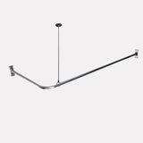 Corner Solid Brass Shower Rod with Ceiling Support
