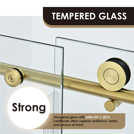 Cosette 60" W x 58" H Single Sliding Frameless Tub Door with Clear Glass