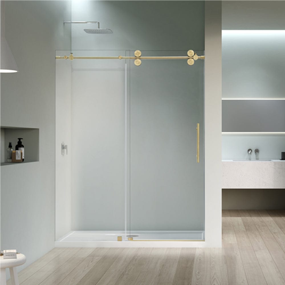 Cosette 60" W x 78" H Single Sliding Frameless Shower Door with Clear Glass