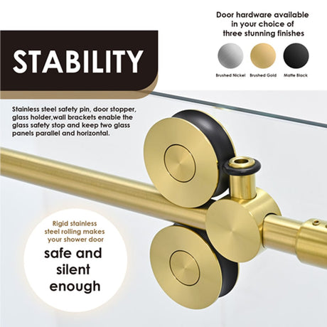 Cosette 60" W x 78" H Single Sliding Frameless Shower Door with Clear Glass