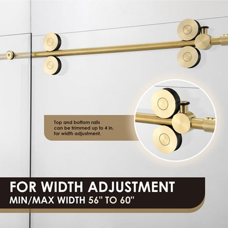 Cosette 60" W x 78" H Single Sliding Frameless Shower Door with Clear Glass