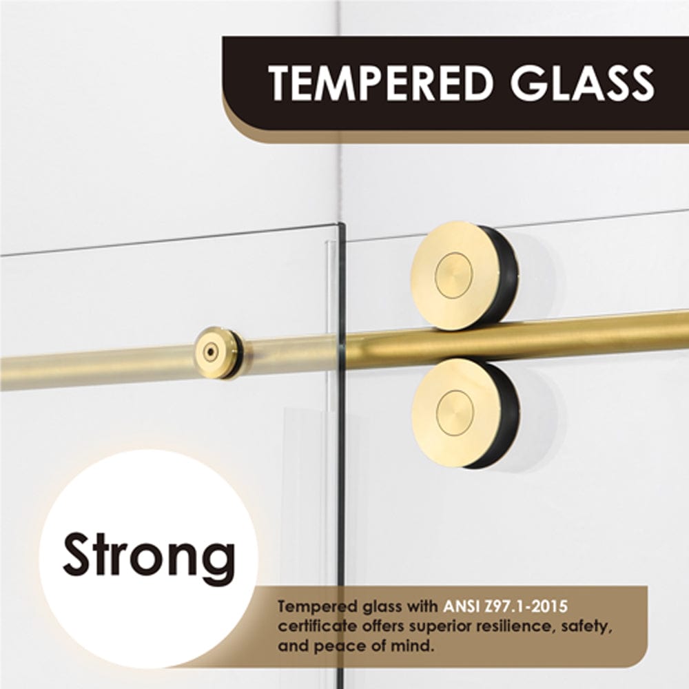 Cosette 60" W x 78" H Single Sliding Frameless Shower Door with Clear Glass