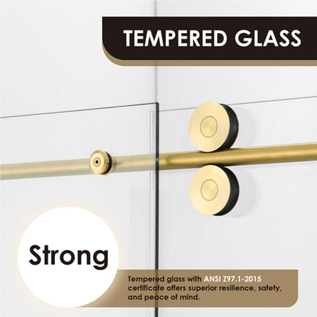 Cosette 60" W x 78" H Single Sliding Frameless Shower Door with Clear Glass