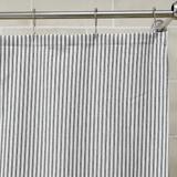Cotton Duck Shower Curtain - White/Black Stripes
