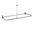 D-Shaped Solid Brass Shower Rod with Ceiling Support