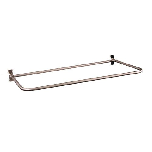 D-Shaped Solid Brass Shower Rod with Ceiling Support