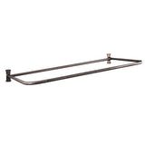 D-Shaped Solid Brass Shower Rod with Ceiling Support