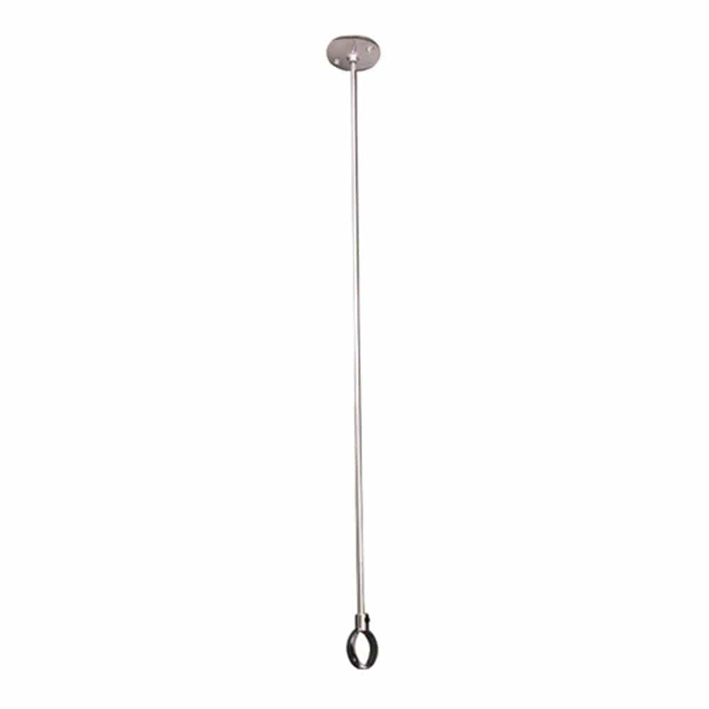D-Shaped Solid Brass Shower Rod with Ceiling Support