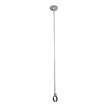D-Shaped Solid Brass Shower Rod with Ceiling Support