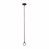 D-Shaped Solid Brass Shower Rod with Ceiling Support