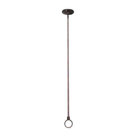 D-Shaped Solid Brass Shower Rod with Ceiling Support