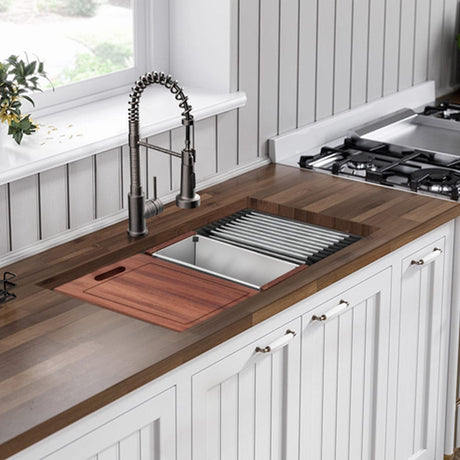 Daggett Stainless Steel Single-Bowl Workstation Undermount Sink