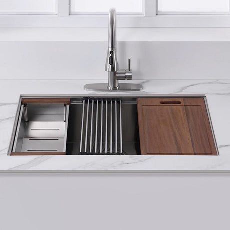 Daggett Stainless Steel Single-Bowl Workstation Undermount Sink