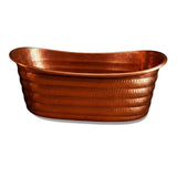 66" Elara Hammered Copper Double-Slipper Freestanding Tub