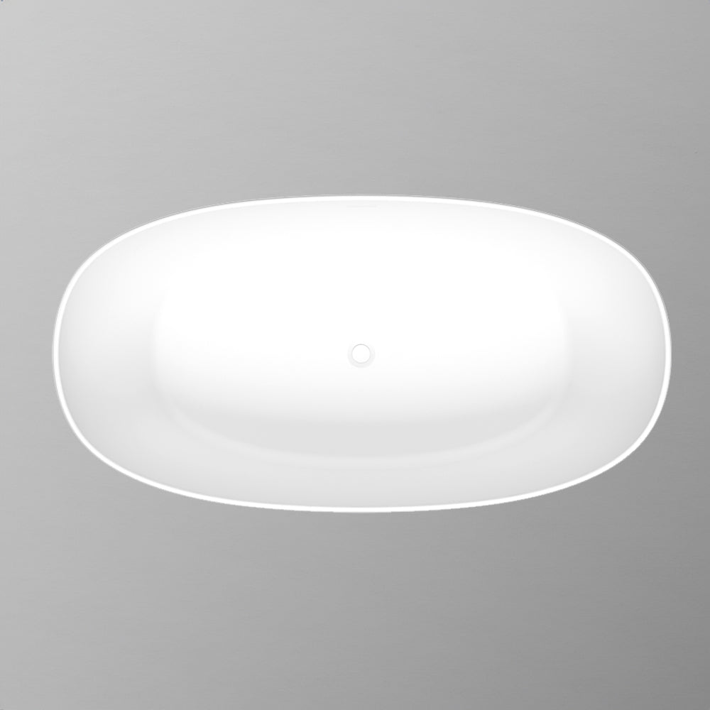 67" Extra Wide Bandon Solid Surface Stone Resin Freestanding Bathtub