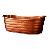 66" Elara Hammered Copper Double-Slipper Freestanding Tub