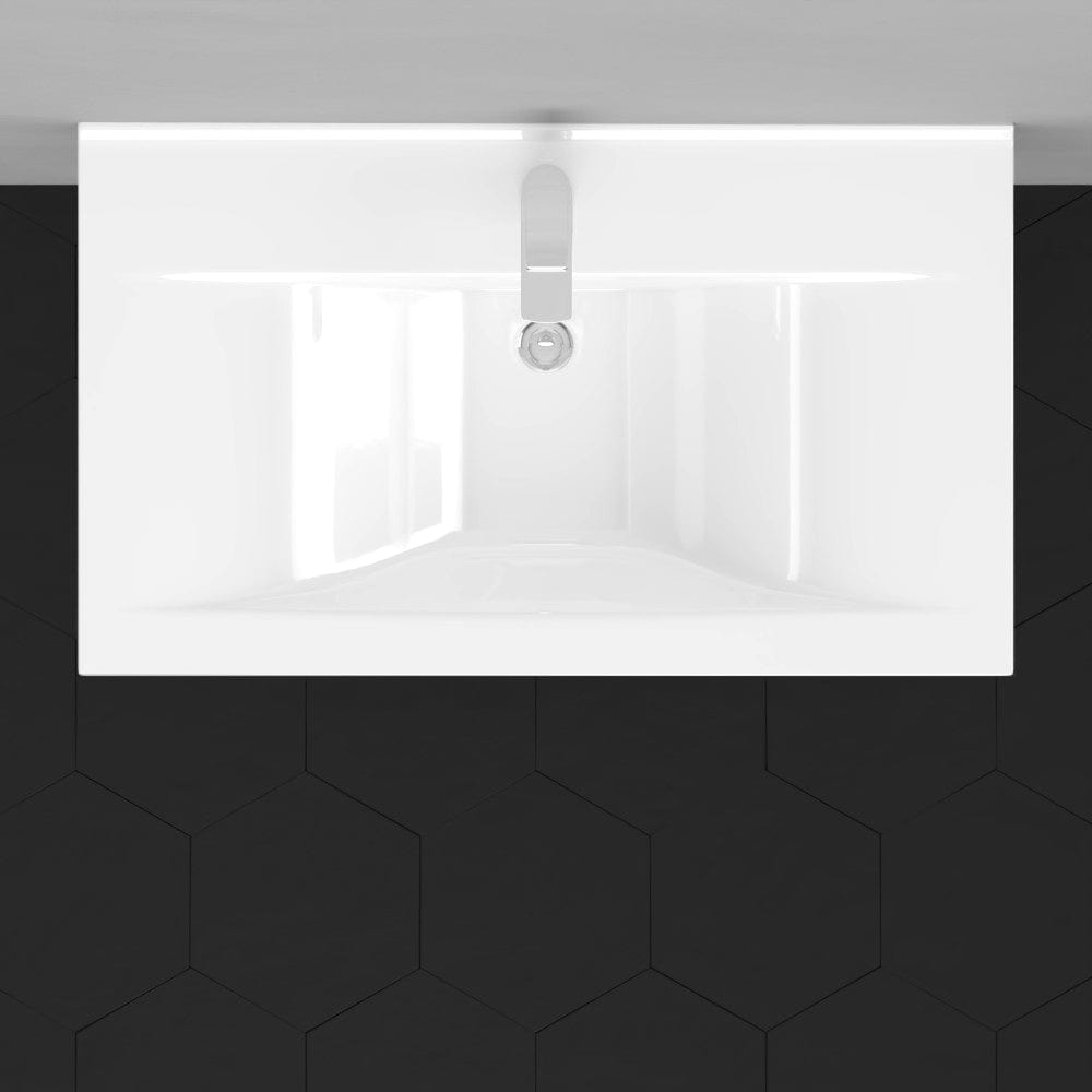 Drake Vitreous China Console Bathroom Sink with Brass Stand