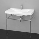 Drake Vitreous China Console Bathroom Sink with Brass Stand