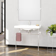 Drake Vitreous China Console Bathroom Sink with Brass Stand