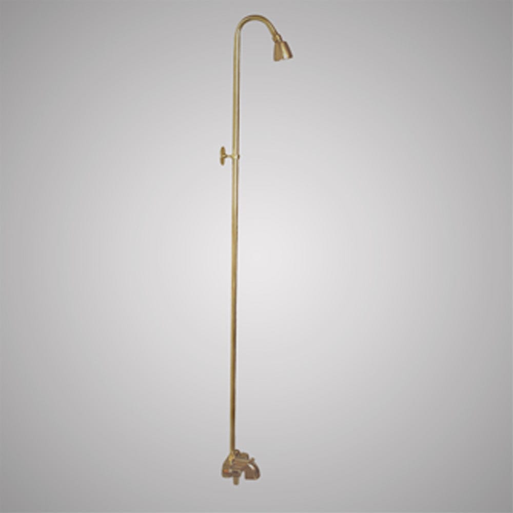 Economy-Style Diverter Tub Faucet with Riser and Shower Head