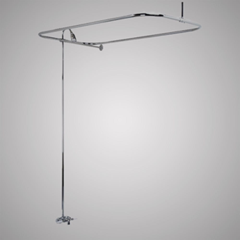 Economy-Style Diverter Tub Faucet with Shower Rod (Includes Reversible Wall Support), Riser and Shower Head