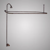 Economy-Style Diverter Tub Faucet with Shower Rod (Includes Reversible Wall Support), Riser and Shower Head