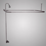Economy-Style Diverter Tub Faucet with Shower Rod (Includes Reversible Wall Support), Riser and Shower Head