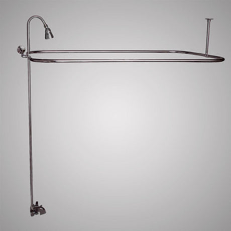Economy-Style Diverter Tub Faucet with Shower Rod (Includes Reversible Wall Support), Riser and Shower Head