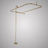 Economy-Style Diverter Tub Faucet with Shower Rod (Includes Reversible Wall Support), Riser and Shower Head