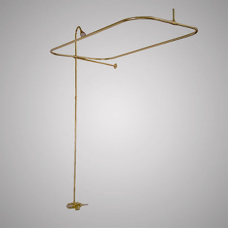 Economy-Style Diverter Tub Faucet with Shower Rod (Includes Reversible Wall Support), Riser and Shower Head