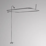 Economy-Style Diverter Tub Faucet with Shower Rod, Riser and Shower Head