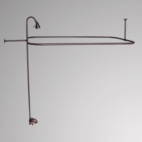 Economy-Style Diverter Tub Faucet with Shower Rod, Riser and Shower Head