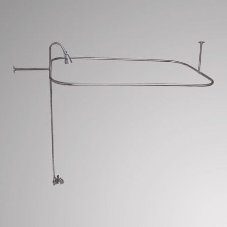 Economy-Style Diverter Tub Faucet with Shower Rod, Riser and Shower Head