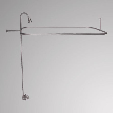 Economy-Style Diverter Tub Faucet with Shower Rod, Riser and Shower Head
