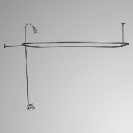 Economy-Style Diverter Tub Faucet with Shower Rod, Riser and Shower Head