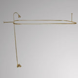 Economy-Style Diverter Tub Faucet with Shower Rod, Riser and Shower Head