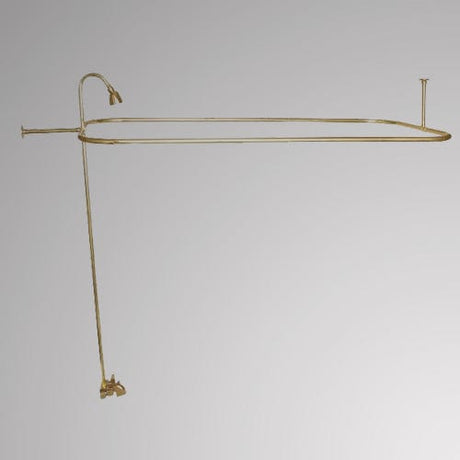 Economy-Style Diverter Tub Faucet with Shower Rod, Riser and Shower Head