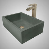 Edsall Rectangular Cast Concrete Vessel Sink - Copper Green
