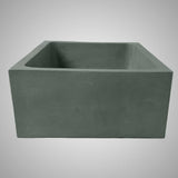 Edsall Rectangular Cast Concrete Vessel Sink - Copper Green