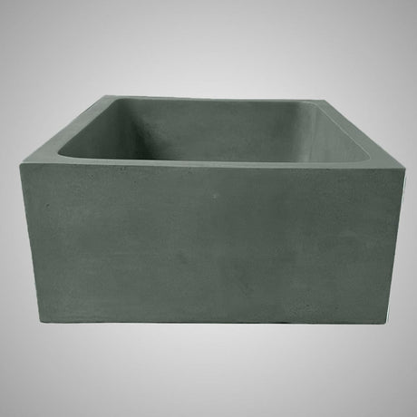 Edsall Rectangular Cast Concrete Vessel Sink - Copper Green