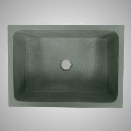 Edsall Rectangular Cast Concrete Vessel Sink - Copper Green