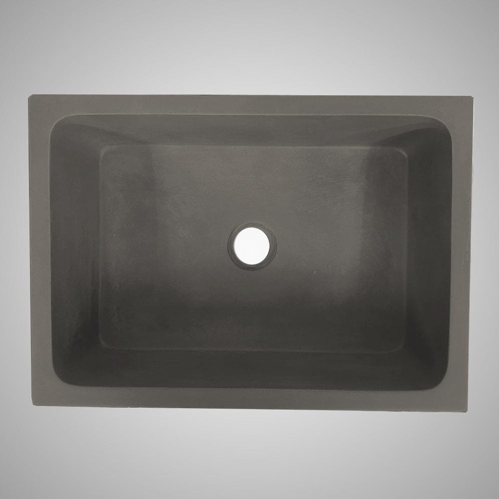 Edsall Rectangular Cast Concrete Vessel Sink - Dusk Grey